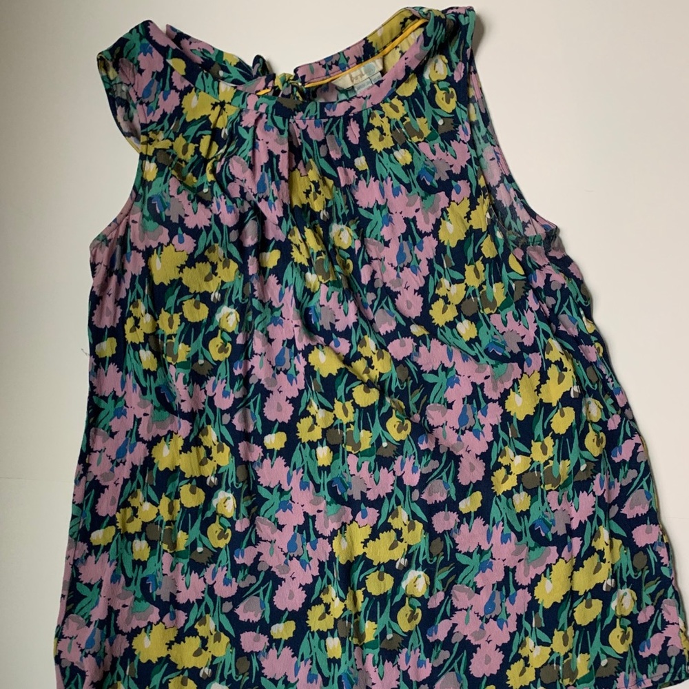 Boden Floral Tank Top in Navy Back Tie